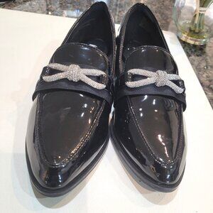 ALDO BOW RHINSTONES FLATS PATENT LEATHER 8.5